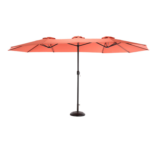 14.8 Ft Double Sided Outdoor Umbrella Rectangular Large with Crank ( Orange )(No Base) - 1st Choice Furniture Direct