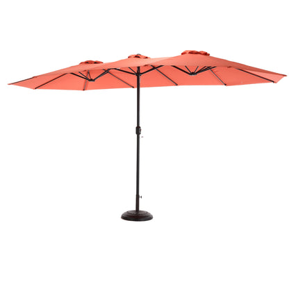 14.8 Ft Double Sided Outdoor Umbrella Rectangular Large with Crank ( Orange )(No Base) - 1st Choice Furniture Direct