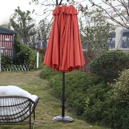 14.8 Ft Double Sided Outdoor Umbrella Rectangular Large with Crank ( Orange )(No Base) - 1st Choice Furniture Direct