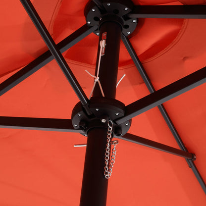 14.8 Ft Double Sided Outdoor Umbrella Rectangular Large with Crank ( Orange )(No Base) - 1st Choice Furniture Direct