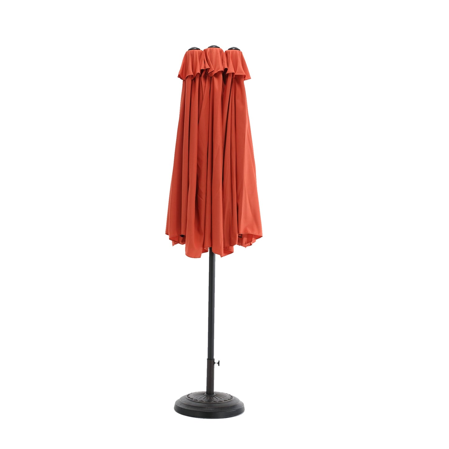 14.8 Ft Double Sided Outdoor Umbrella Rectangular Large with Crank ( Orange )(No Base) - 1st Choice Furniture Direct