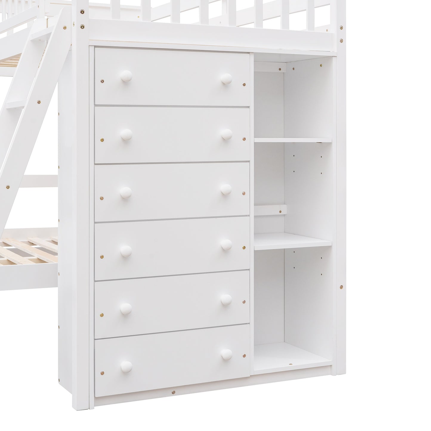 1st Choice Modern Wooden Bedroom Twin Over Full Bunk Bed in White