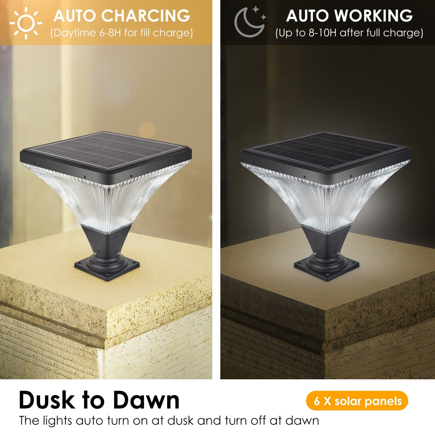 15' Black Outdoor Post Light - LED with Remote Control, Dimmable, Timer Function, Weatherproof for Yard, Garden, Pathway (1 - Pack) - 1st Choice Furniture Direct
