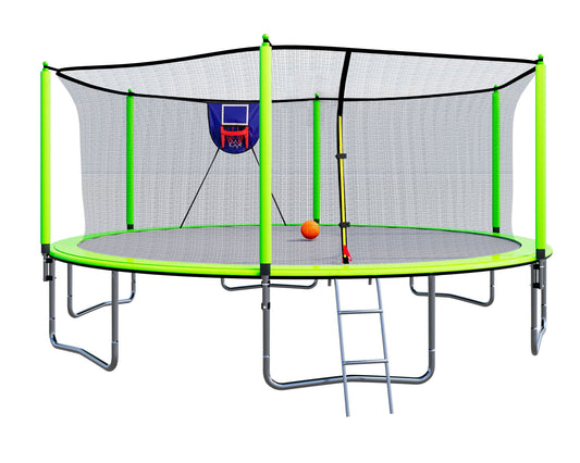 15 Foot Outdoor Trampoline with Safety Enclosure & Galvanized Frame - 1st Choice Furniture Direct