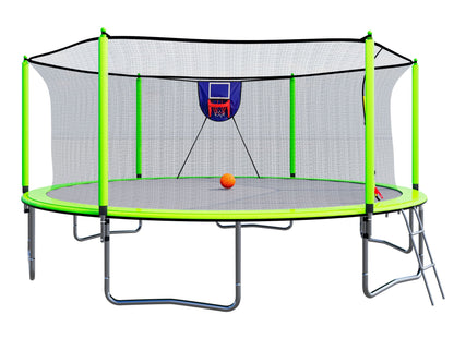 15 Foot Outdoor Trampoline with Safety Enclosure & Galvanized Frame - 1st Choice Furniture Direct