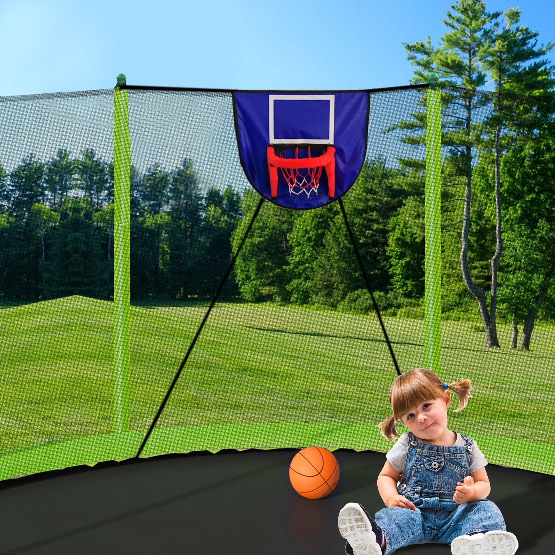 15 Foot Outdoor Trampoline with Safety Enclosure & Galvanized Frame - 1st Choice Furniture Direct