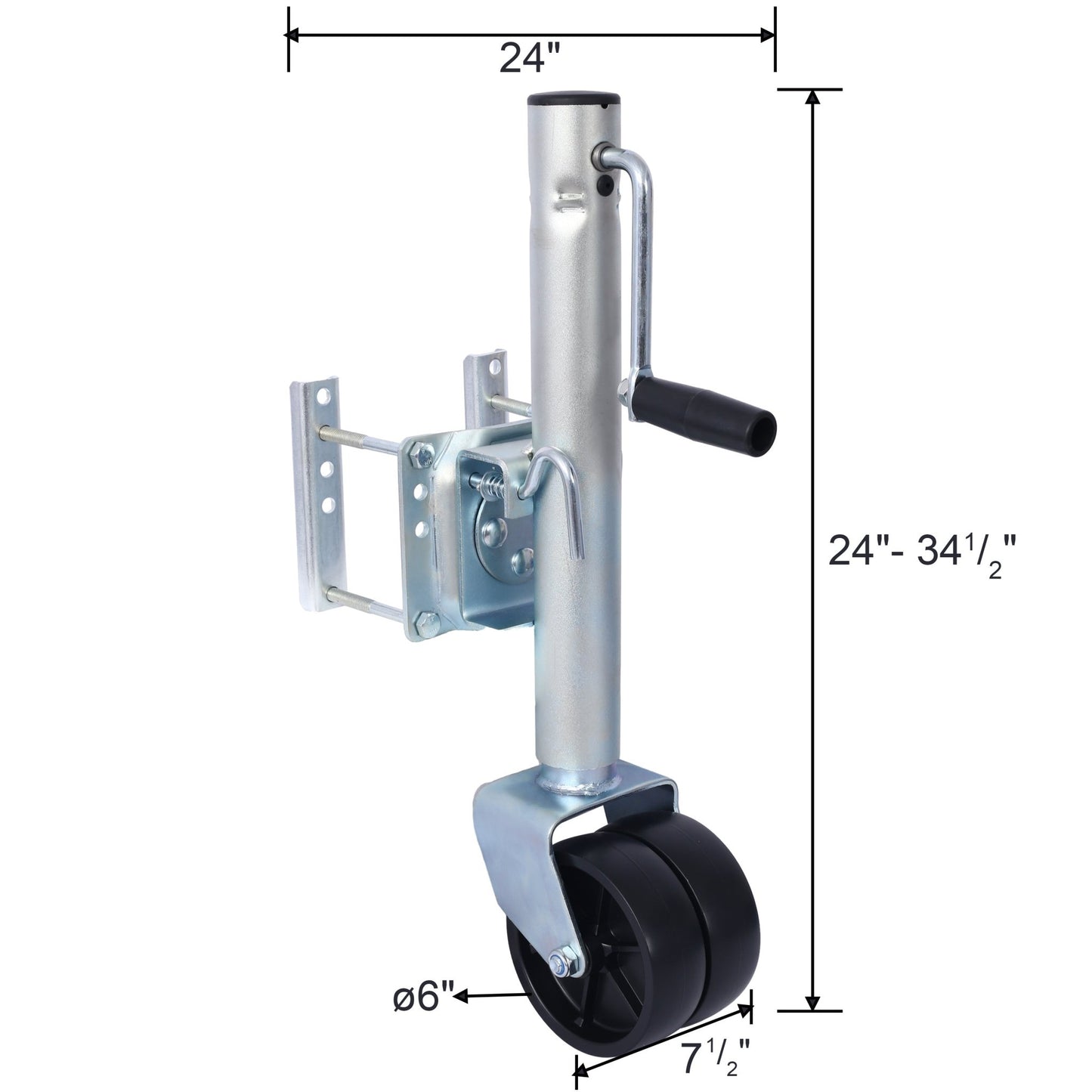 1500lbs Trailer Jack with Double Wheel, Adjustable 12' Lift Travel, Boat On for Boat RV Utility, Swivel Tongue Towing Dual Wheel - 1st Choice Furniture Direct