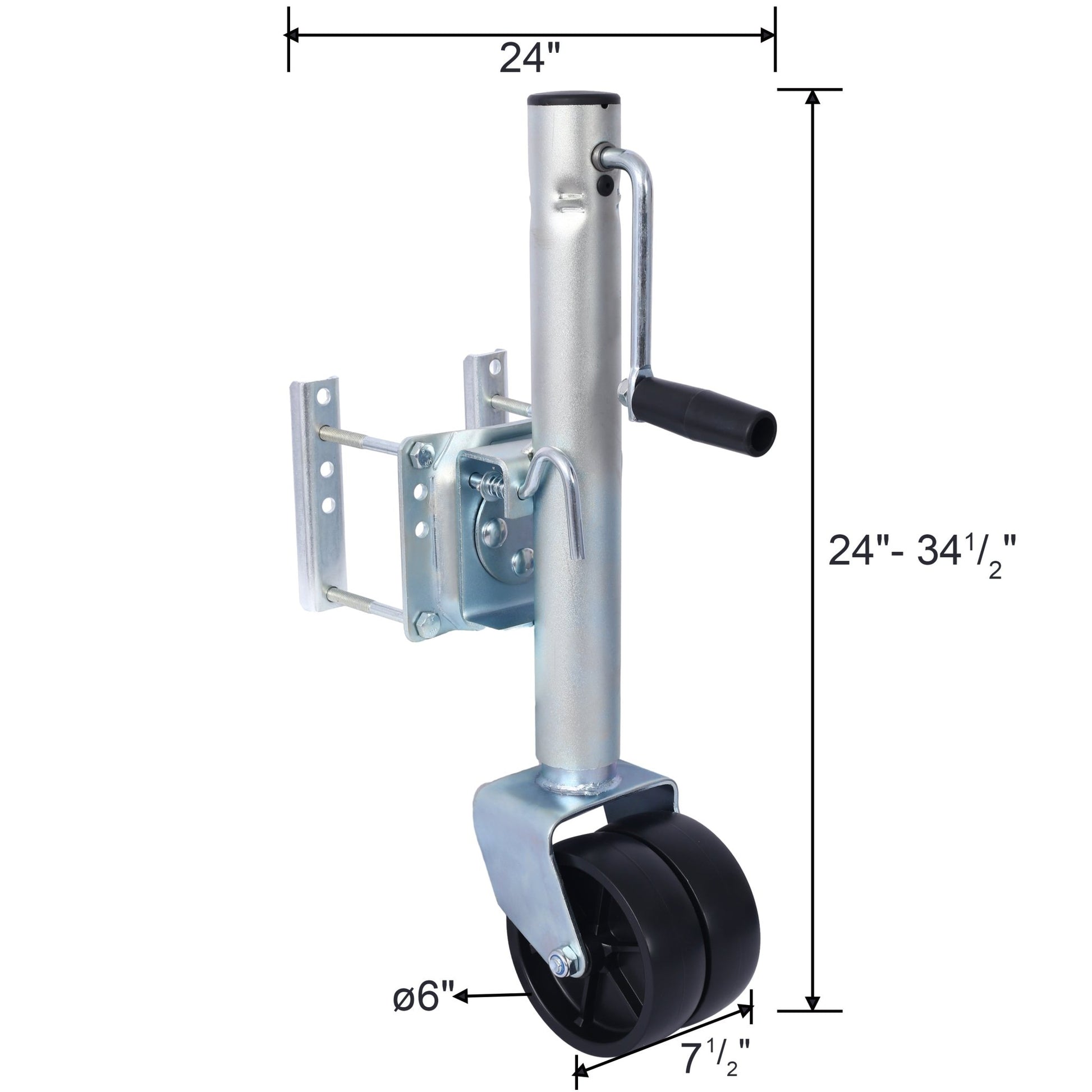 1500lbs Trailer Jack with Double Wheel, Adjustable 12' Lift Travel, Boat On for Boat RV Utility, Swivel Tongue Towing Dual Wheel - 1st Choice Furniture Direct