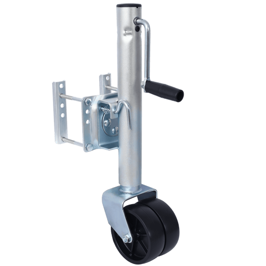 1500lbs Trailer Jack with Double Wheel, Adjustable 12' Lift Travel, Boat On for Boat RV Utility, Swivel Tongue Towing Dual Wheel - 1st Choice Furniture Direct