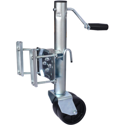 1500lbs Trailer Jack with Double Wheel, Adjustable 12' Lift Travel, Boat On for Boat RV Utility, Swivel Tongue Towing Dual Wheel - 1st Choice Furniture Direct