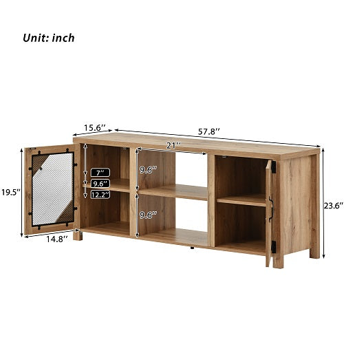 1st Choice Modern TV Stand for 65" TV with Large Storage Space in Natural