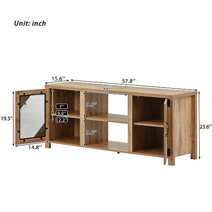 1st Choice Modern TV Stand for 65" TV with Large Storage Space in Natural