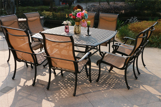 Square 8 - Person 63.98' Long Aluminum Dining Set