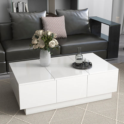 1st Choice Multifunctional White Coffee Table with 2 large Hidden Storage