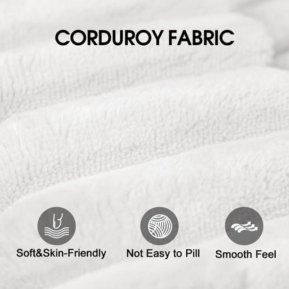 157.6' Cloud Sofa,Corduroy Fabric,Deep Seat Couches,Double - layer design,Removable Cushion,No Assembly, DIY Combination for Living room, Bedroom,Conference room ,Apartment,White - 1st Choice Furniture Direct