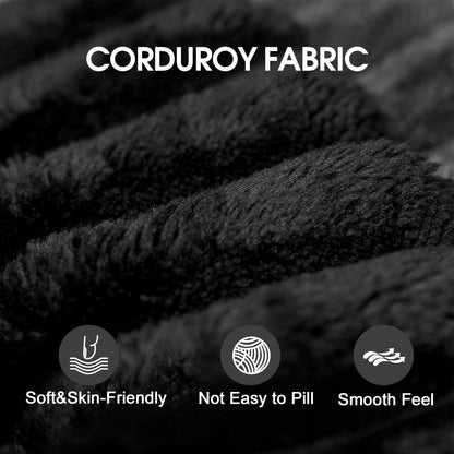 157.6'Cloud Sofa,Corduroy Fabric,Deep Seat Couches,Double - layer design,Removable Cushion,No Assembly,DIY Combination for Living room, Bedroom,Conference room ,Apartment,Black - 1st Choice Furniture Direct