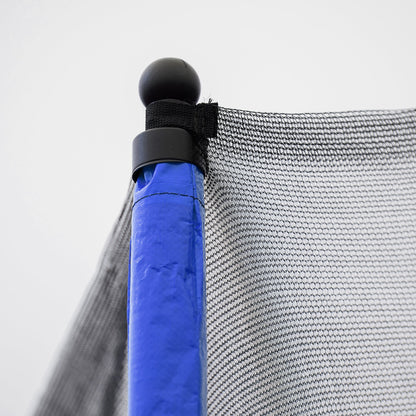 15FT Trampoline with Basketball Hoop Inflator and Ladder, 6pcs extra safety net pole sleeves - Blue - 1st Choice Furniture Direct