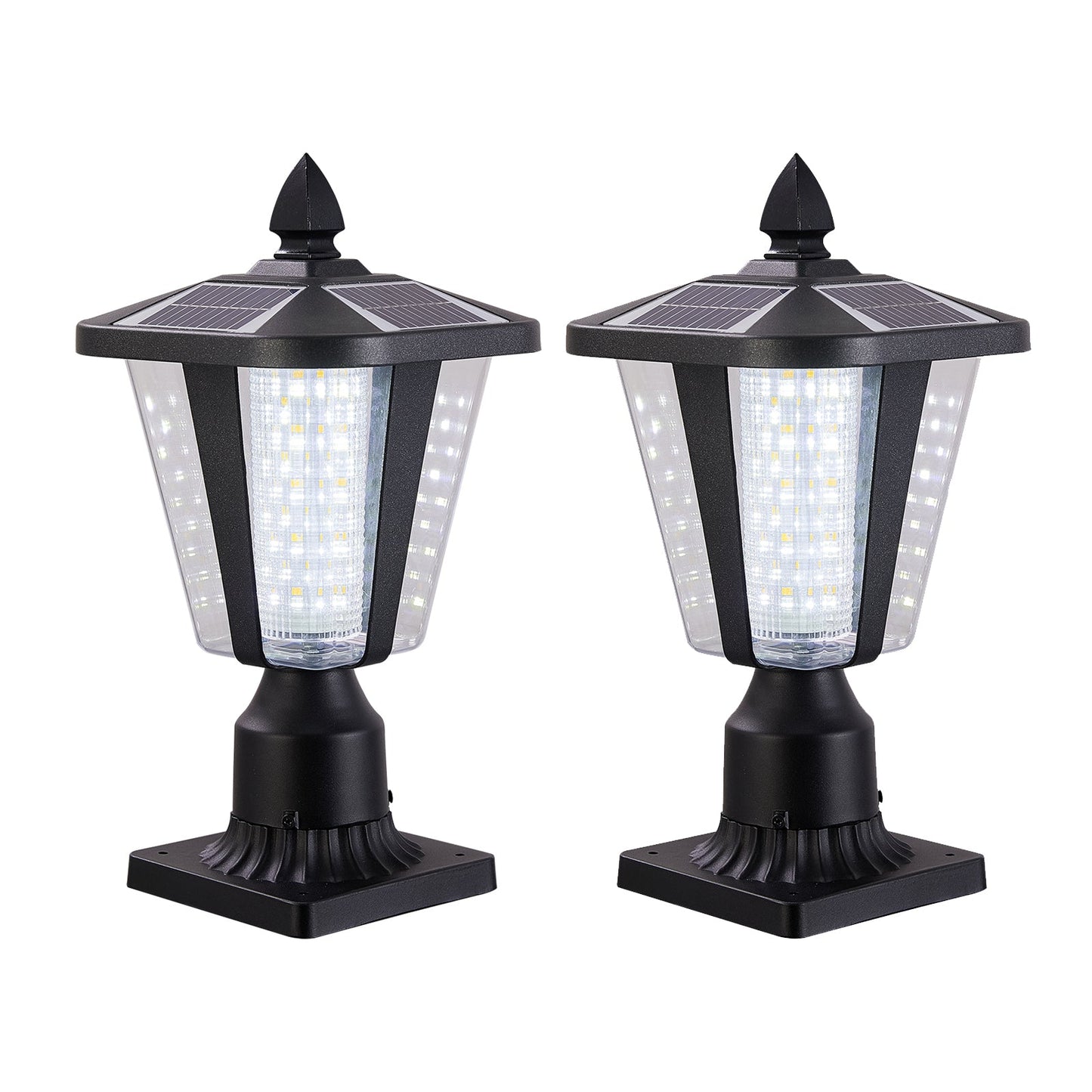 15'(H) Solar Powered Outdoor Lantern, Modern Garden Light with LED for Pathways, Yards, and Driveways (2 - Pack) - 1st Choice Furniture Direct