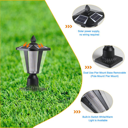 15'(H) Solar Powered Outdoor Lantern, Modern Garden Light with LED for Pathways, Yards, and Driveways (2 - Pack) - 1st Choice Furniture Direct