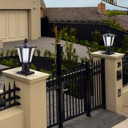 15'(H) Solar Powered Outdoor Lantern, Modern Garden Light with LED for Pathways, Yards, and Driveways (2 - Pack) - 1st Choice Furniture Direct