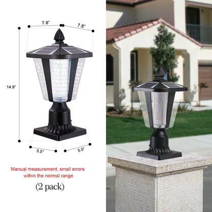 15'(H) Solar Powered Outdoor Lantern, Modern Garden Light with LED for Pathways, Yards, and Driveways (2 - Pack) - 1st Choice Furniture Direct
