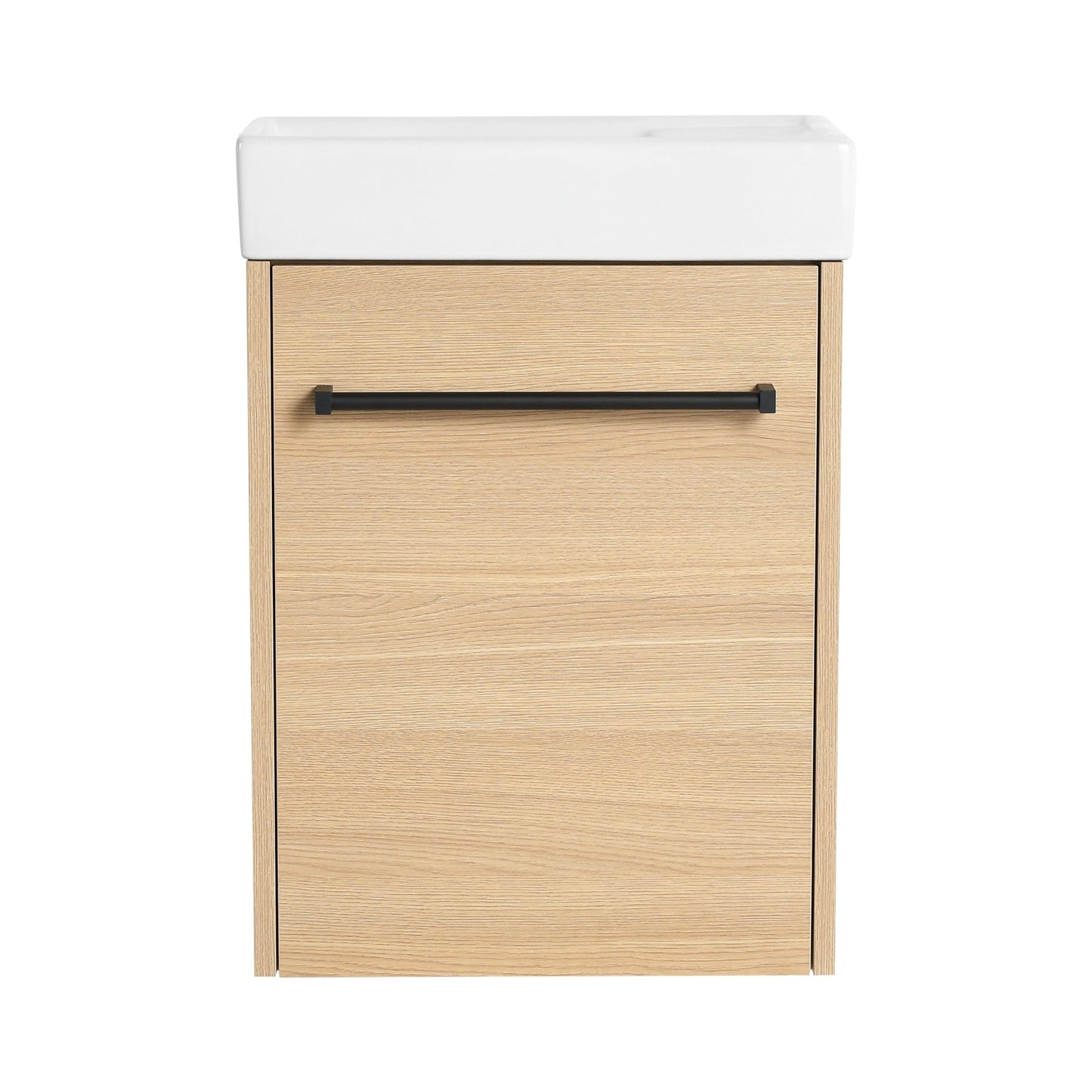 16'' Floating Wall - Mounted Bathroom Vanity with Ceramic Sink & Soft - Close Cabinet Door, For Small Bathroom - 1st Choice Furniture Direct