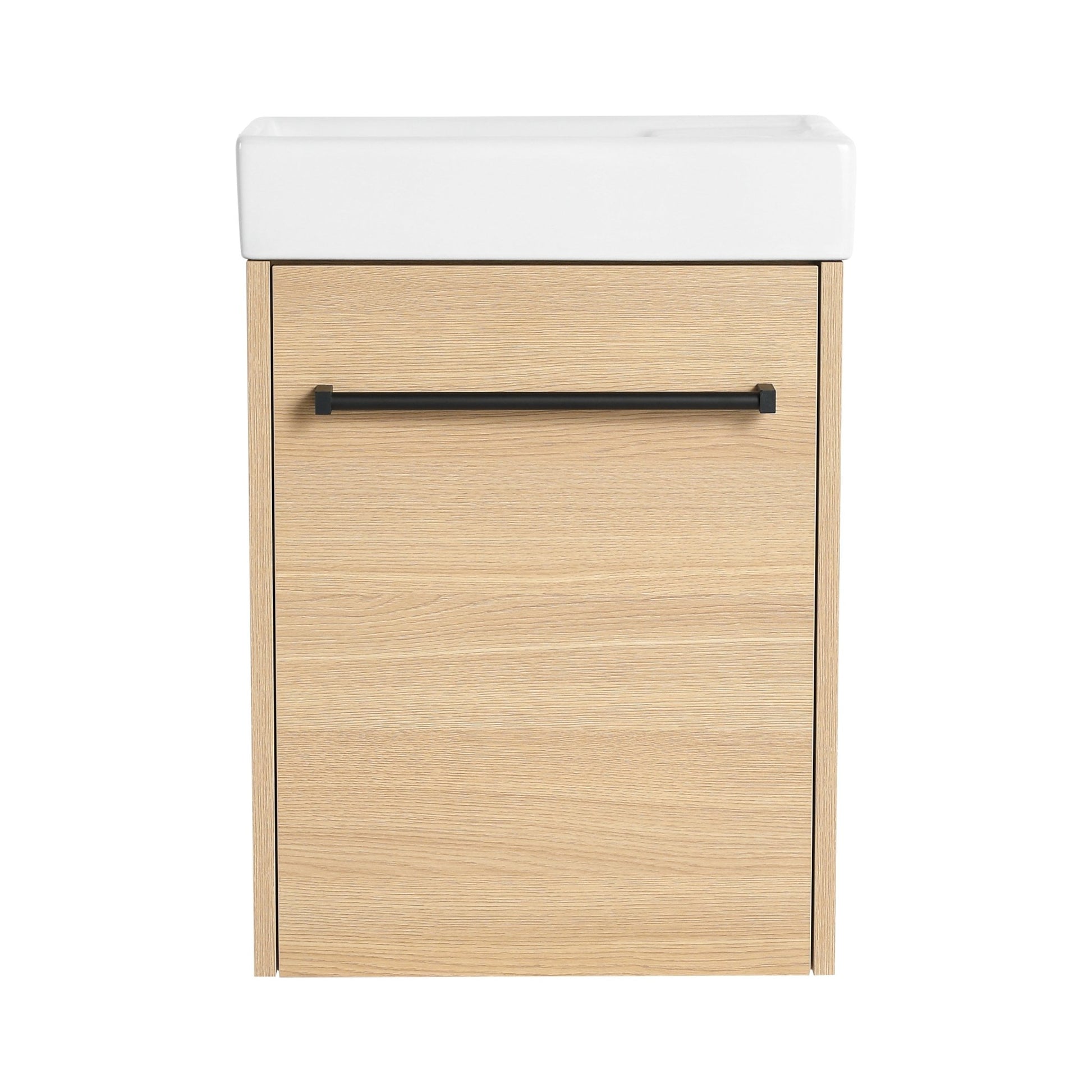 16'' Floating Wall - Mounted Bathroom Vanity with Ceramic Sink & Soft - Close Cabinet Door, For Small Bathroom - 1st Choice Furniture Direct