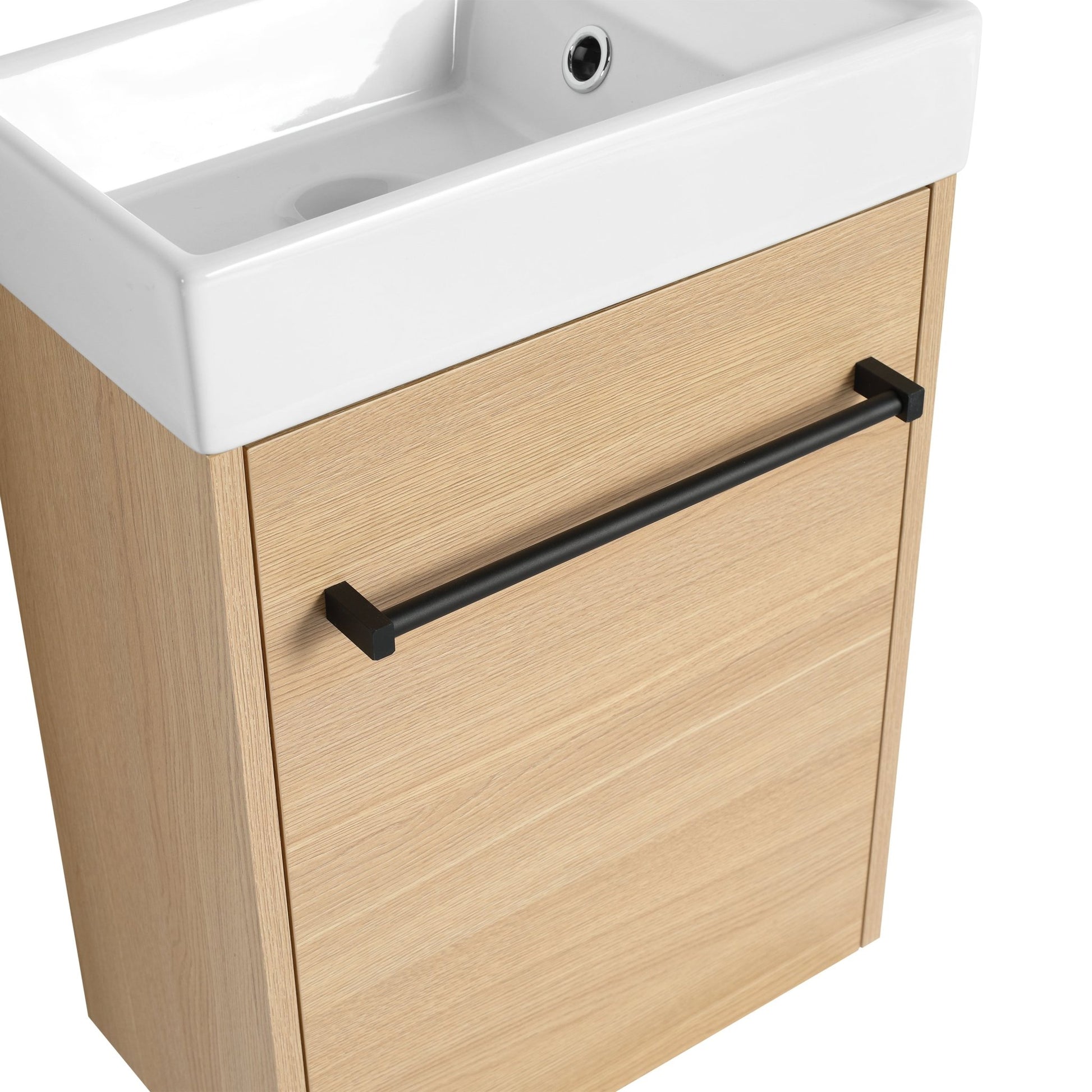 16'' Floating Wall - Mounted Bathroom Vanity with Ceramic Sink & Soft - Close Cabinet Door, For Small Bathroom - 1st Choice Furniture Direct