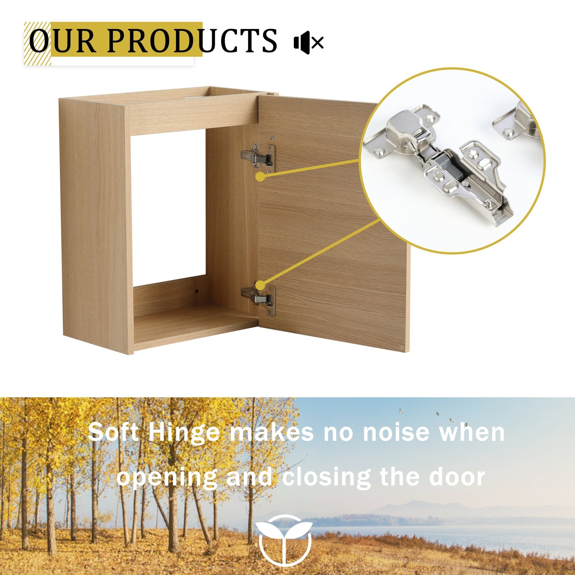 16'' Floating Wall - Mounted Bathroom Vanity with Ceramic Sink & Soft - Close Cabinet Door, For Small Bathroom - 1st Choice Furniture Direct