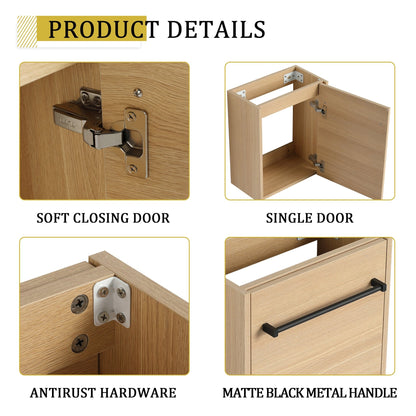 16'' Floating Wall - Mounted Bathroom Vanity with Ceramic Sink & Soft - Close Cabinet Door, For Small Bathroom - 1st Choice Furniture Direct
