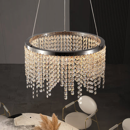 16 - inch Luxury Crystal LED Chandelier - Adjustable Height and Color Temperature (3000K - 6000K) - Modern Chandelier for Living Room, Dining Room and Bedroom - 1st Choice Furniture Direct