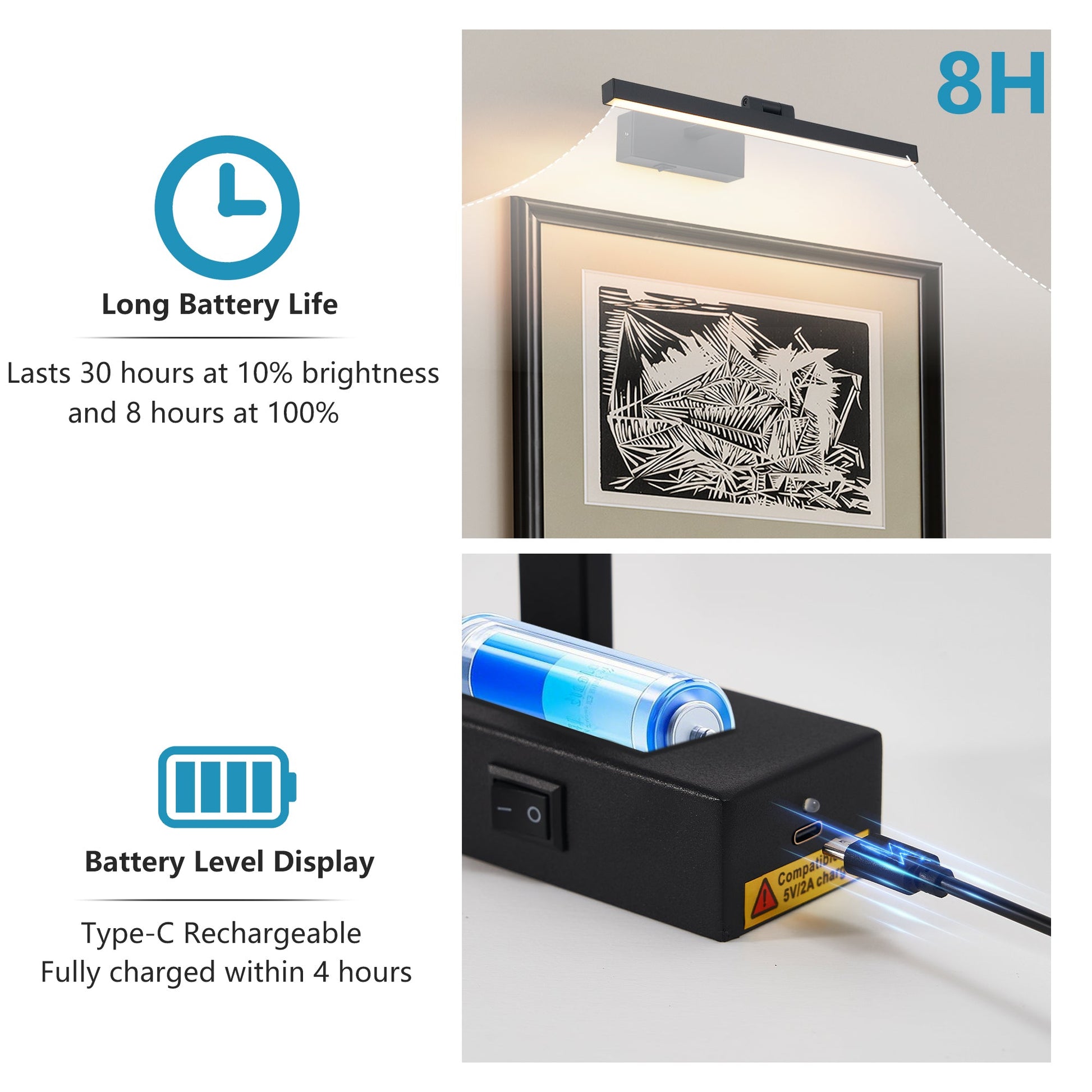 16” LED Vanity Light – Dimmable Black Bathroom Wall Light - 1st Choice Furniture Direct