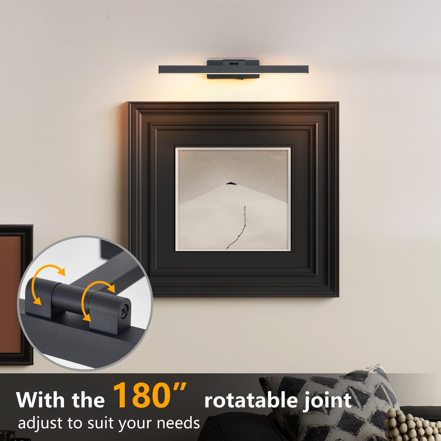 16” LED Vanity Light – Dimmable Black Bathroom Wall Light - 1st Choice Furniture Direct