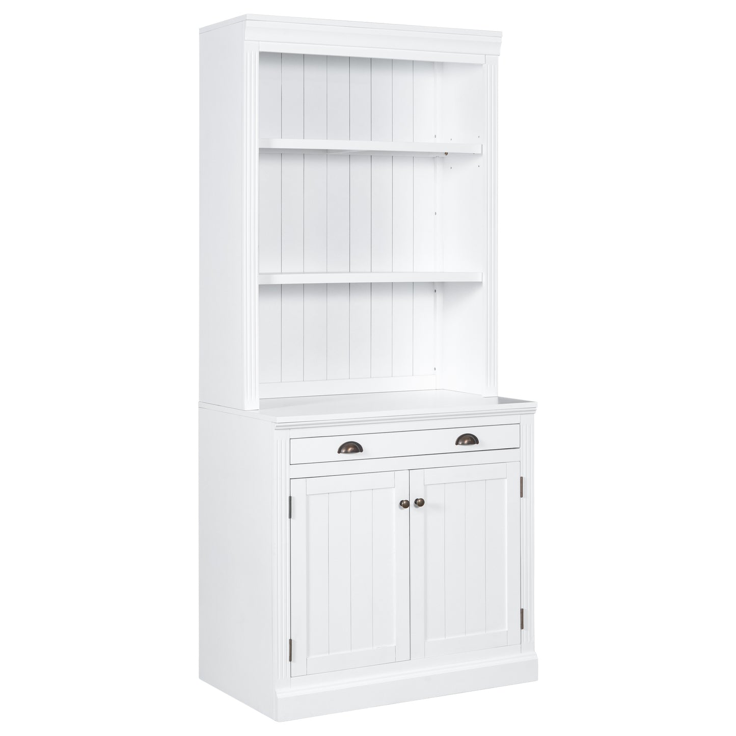 1st Choice Elegant 3-Piece Bookcase and Writing Desk Set in pristine white