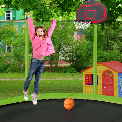 16FT Trampoline with Basketball Hoop pump and Ladder(Inner Safety Enclosure) with soccer goal Green - 1st Choice Furniture Direct