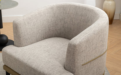 1st Choice Modern Two-tone Barrel Fabric Upholstered Round Chair