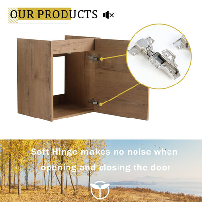 18'' Floating Wall - Mounted Bathroom Vanity with Ceramic Sink & Soft - Close Cabinet Door, For Small Bathroom - 1st Choice Furniture Direct