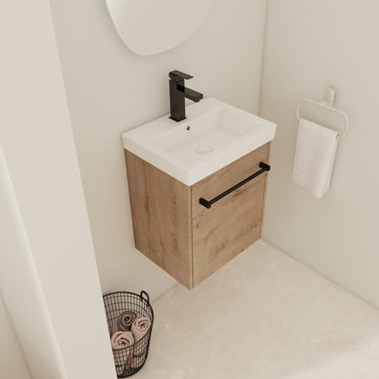 18'' Floating Wall - Mounted Bathroom Vanity with Ceramic Sink & Soft - Close Cabinet Door, For Small Bathroom - 1st Choice Furniture Direct