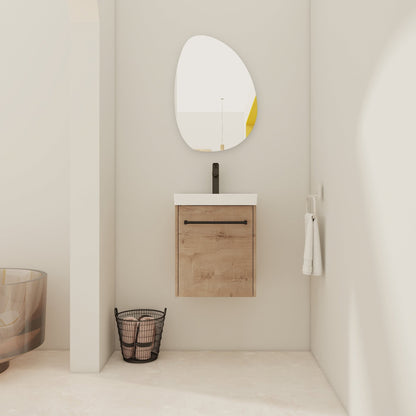 18'' Floating Wall - Mounted Bathroom Vanity with Ceramic Sink & Soft - Close Cabinet Door, For Small Bathroom - 1st Choice Furniture Direct