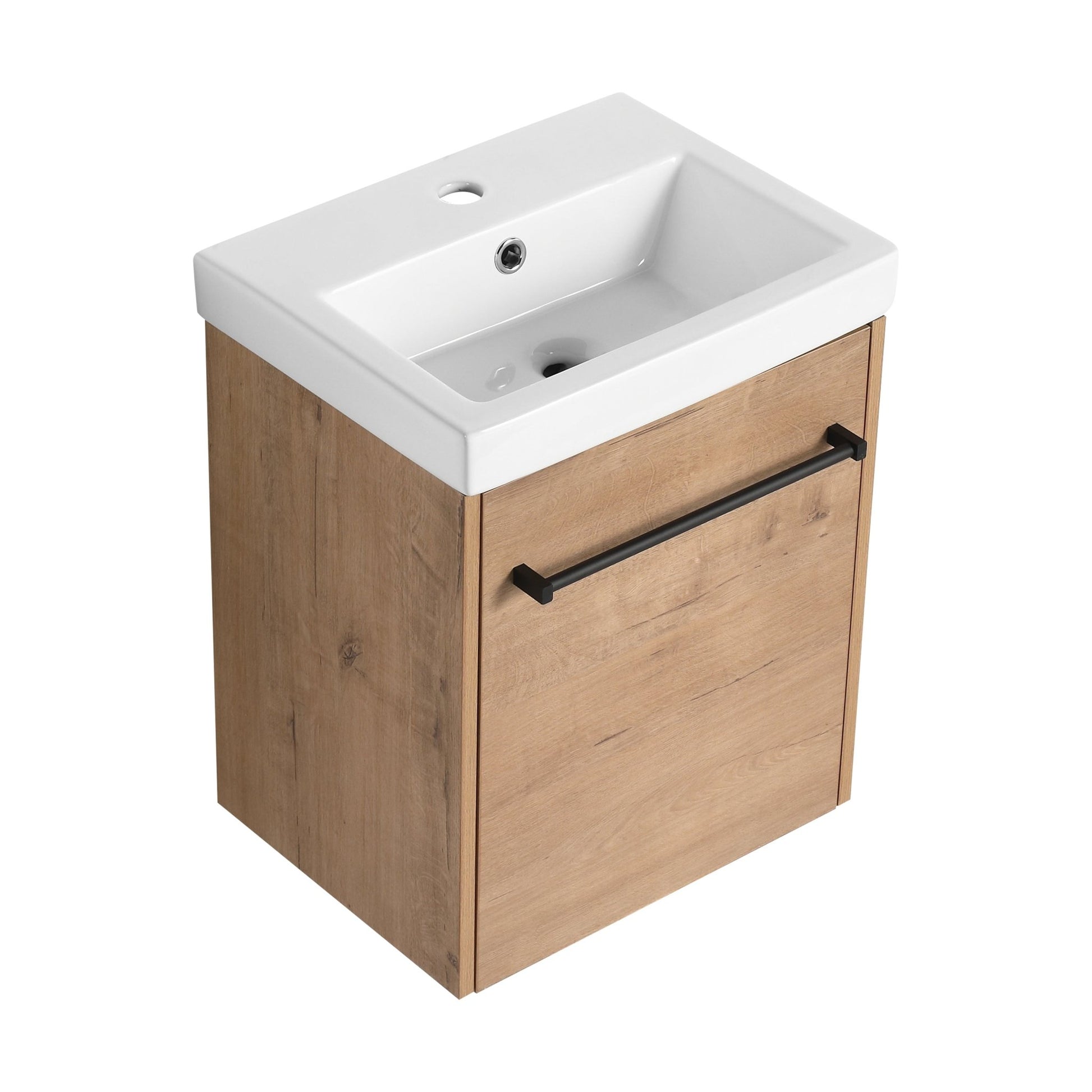 18'' Floating Wall - Mounted Bathroom Vanity with Ceramic Sink & Soft - Close Cabinet Door, For Small Bathroom - 1st Choice Furniture Direct
