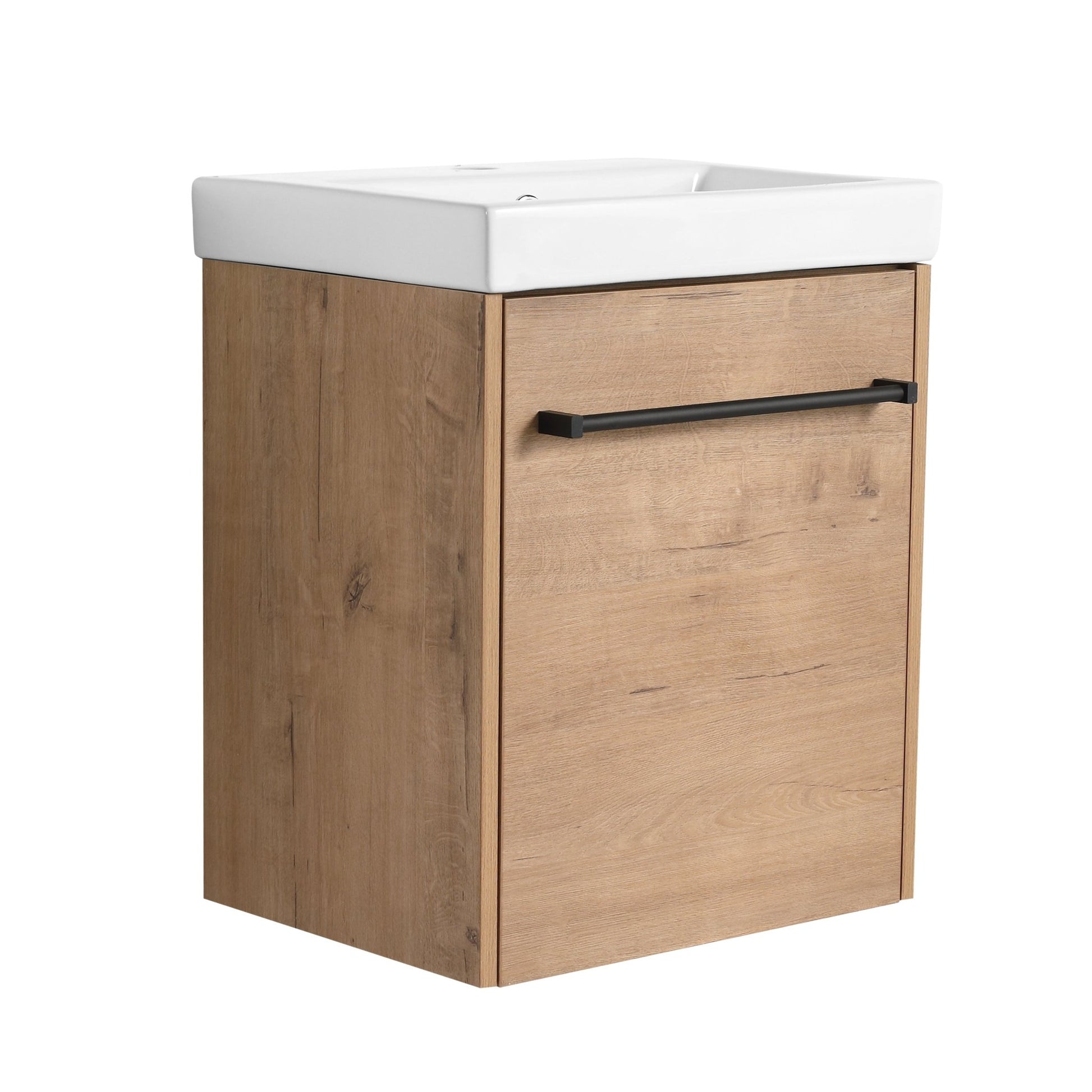18'' Floating Wall - Mounted Bathroom Vanity with Ceramic Sink & Soft - Close Cabinet Door, For Small Bathroom - 1st Choice Furniture Direct