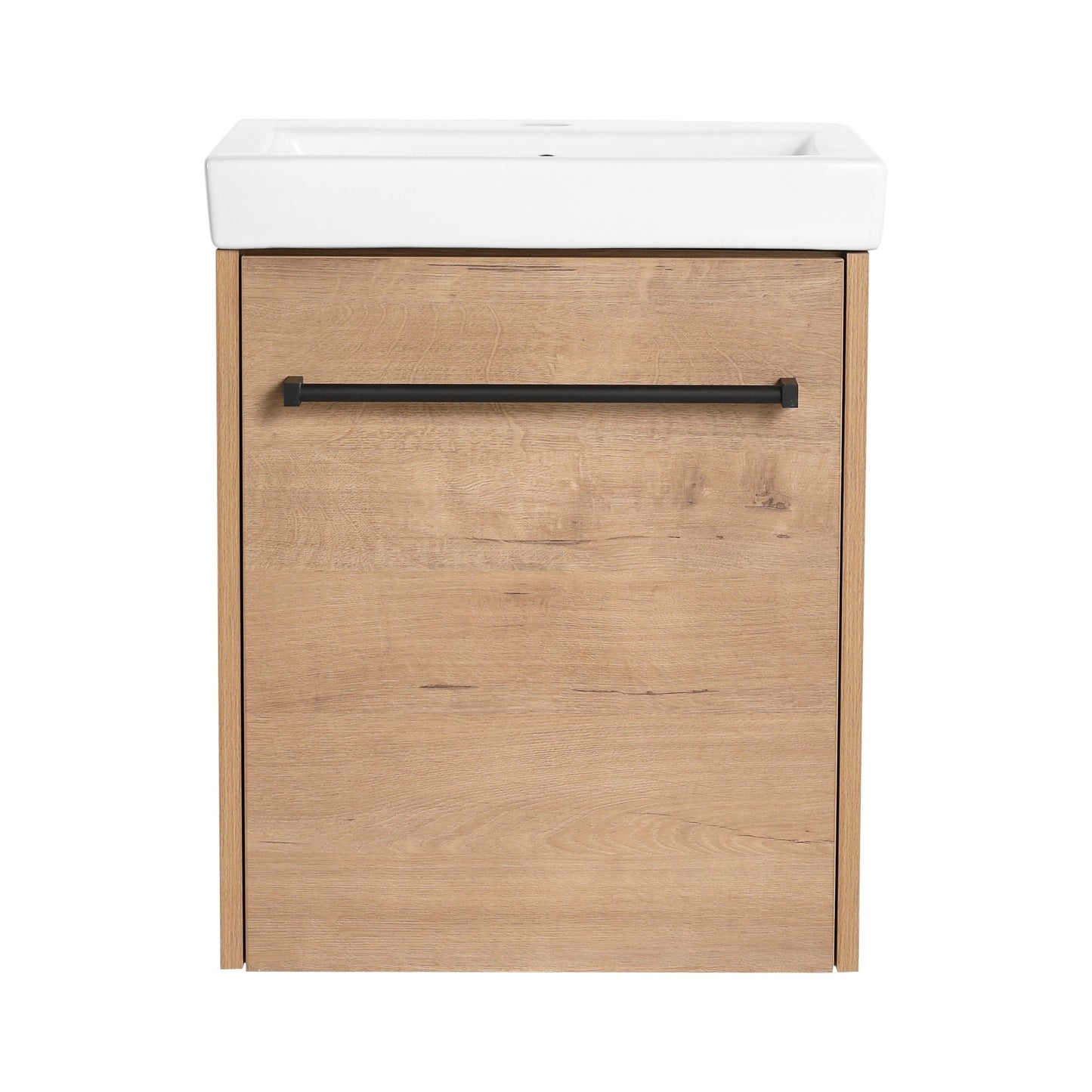 18'' Floating Wall - Mounted Bathroom Vanity with Ceramic Sink & Soft - Close Cabinet Door, For Small Bathroom - 1st Choice Furniture Direct