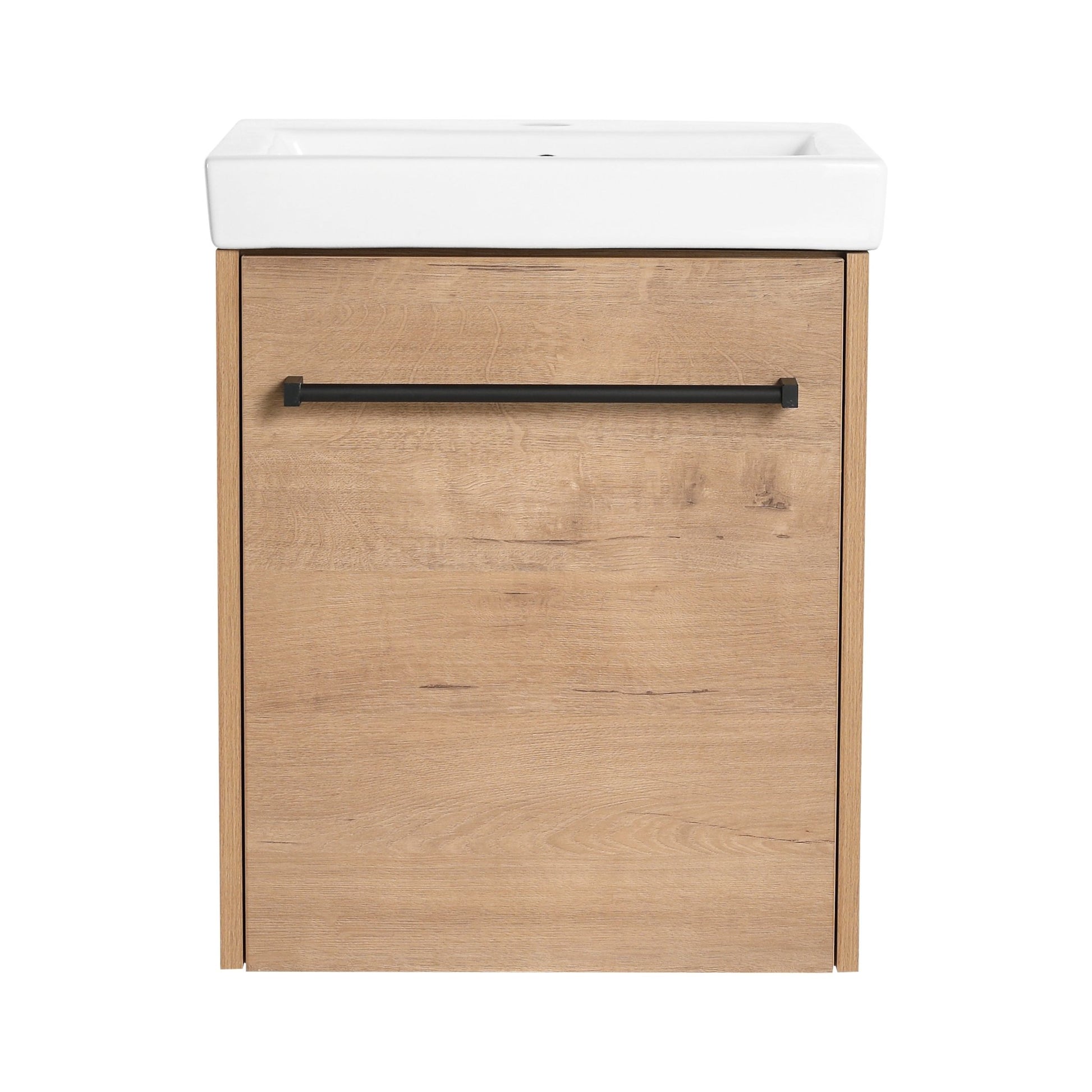 18'' Floating Wall - Mounted Bathroom Vanity with Ceramic Sink & Soft - Close Cabinet Door, For Small Bathroom - 1st Choice Furniture Direct