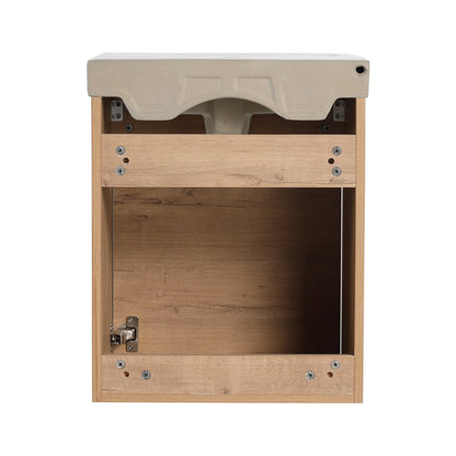 18'' Floating Wall - Mounted Bathroom Vanity with Ceramic Sink & Soft - Close Cabinet Door, For Small Bathroom - 1st Choice Furniture Direct