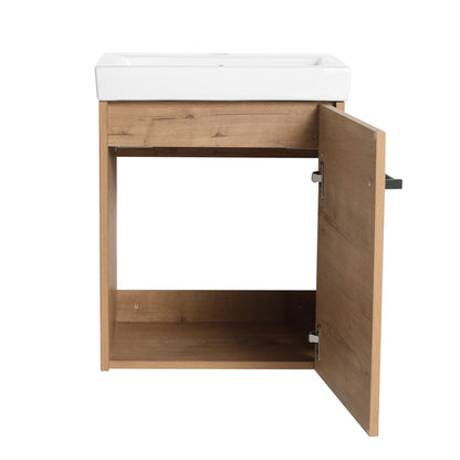 18'' Floating Wall - Mounted Bathroom Vanity with Ceramic Sink & Soft - Close Cabinet Door, For Small Bathroom - 1st Choice Furniture Direct