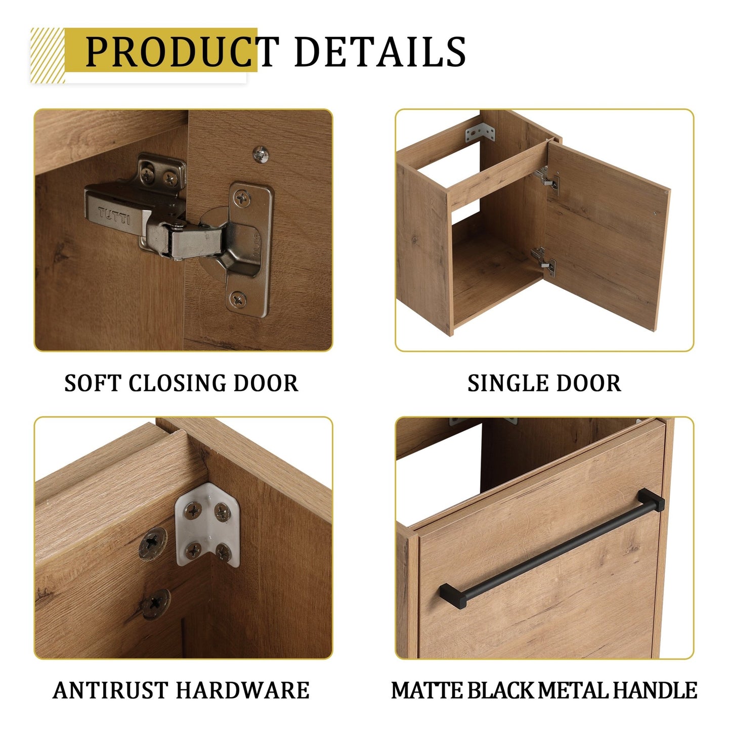 18'' Floating Wall - Mounted Bathroom Vanity with Ceramic Sink & Soft - Close Cabinet Door, For Small Bathroom - 1st Choice Furniture Direct