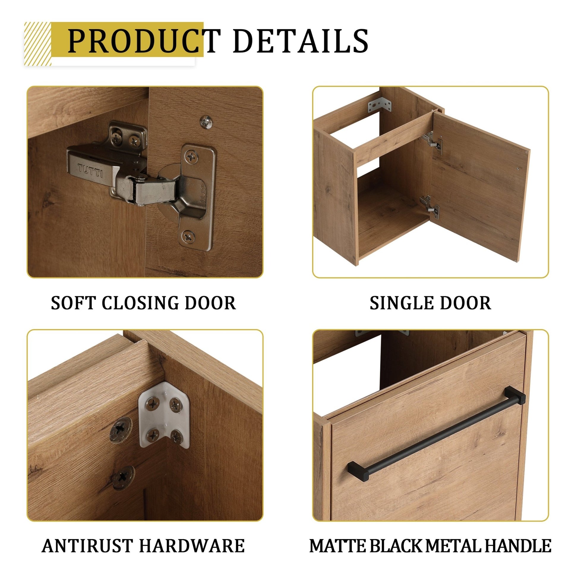 18'' Floating Wall - Mounted Bathroom Vanity with Ceramic Sink & Soft - Close Cabinet Door, For Small Bathroom - 1st Choice Furniture Direct