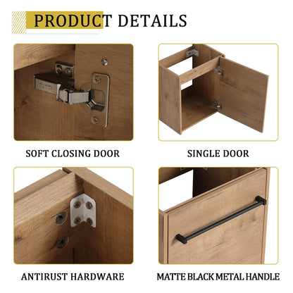 18'' Floating Wall - Mounted Bathroom Vanity with Ceramic Sink & Soft - Close Cabinet Door, For Small Bathroom - 1st Choice Furniture Direct