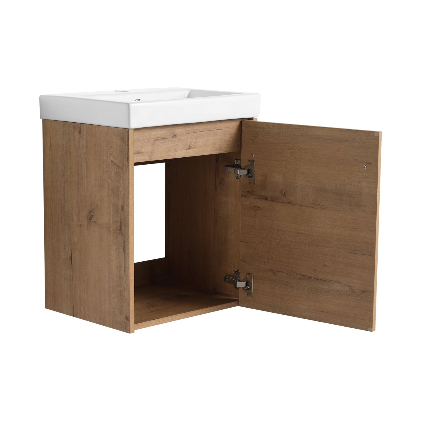 18'' Floating Wall - Mounted Bathroom Vanity with Ceramic Sink & Soft - Close Cabinet Door, For Small Bathroom - 1st Choice Furniture Direct