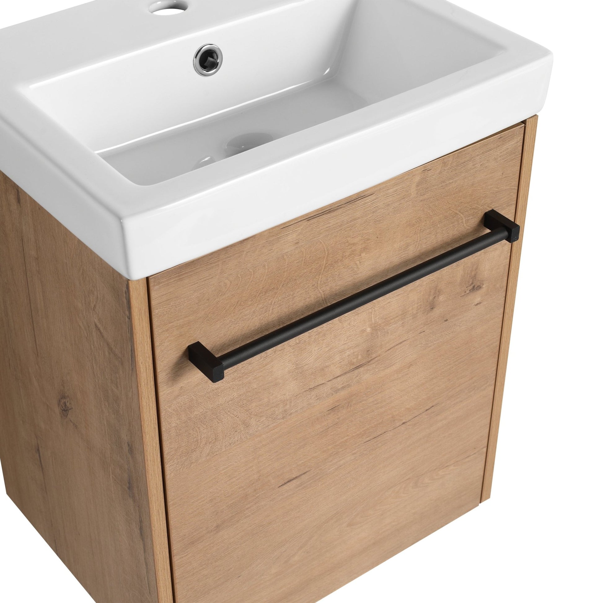 18'' Floating Wall - Mounted Bathroom Vanity with Ceramic Sink & Soft - Close Cabinet Door, For Small Bathroom - 1st Choice Furniture Direct